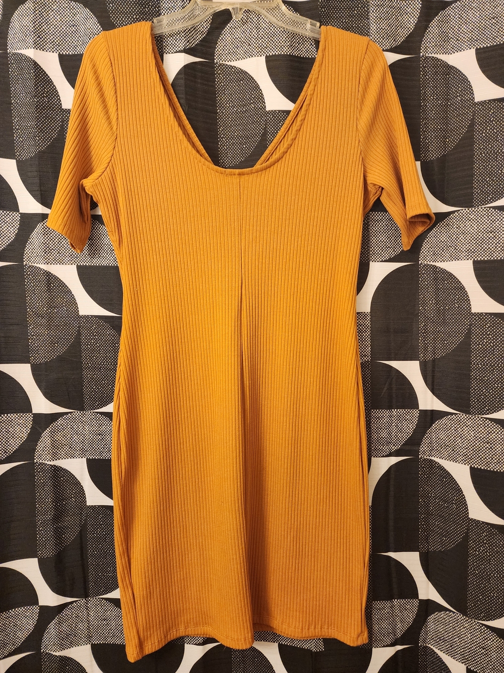 Iris Mustard Ribbed Zip-Front Mini Dress - Picture 5 of 5